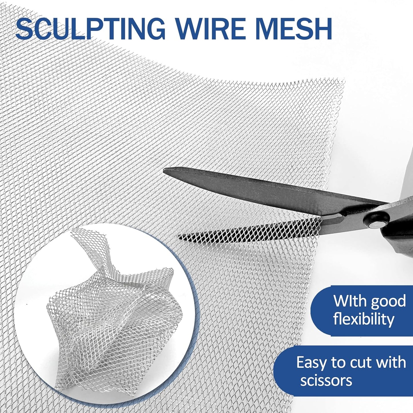 Sculpting Wire Mesh 15.7 Inch by 16.4 Foot Roll，Aluminum Wire Mesh for Arts and Craft for Sculpting Clay, DIY Projects, Model Train Scenery, Dioramas, Jewelry, Masks, Home Decor Art