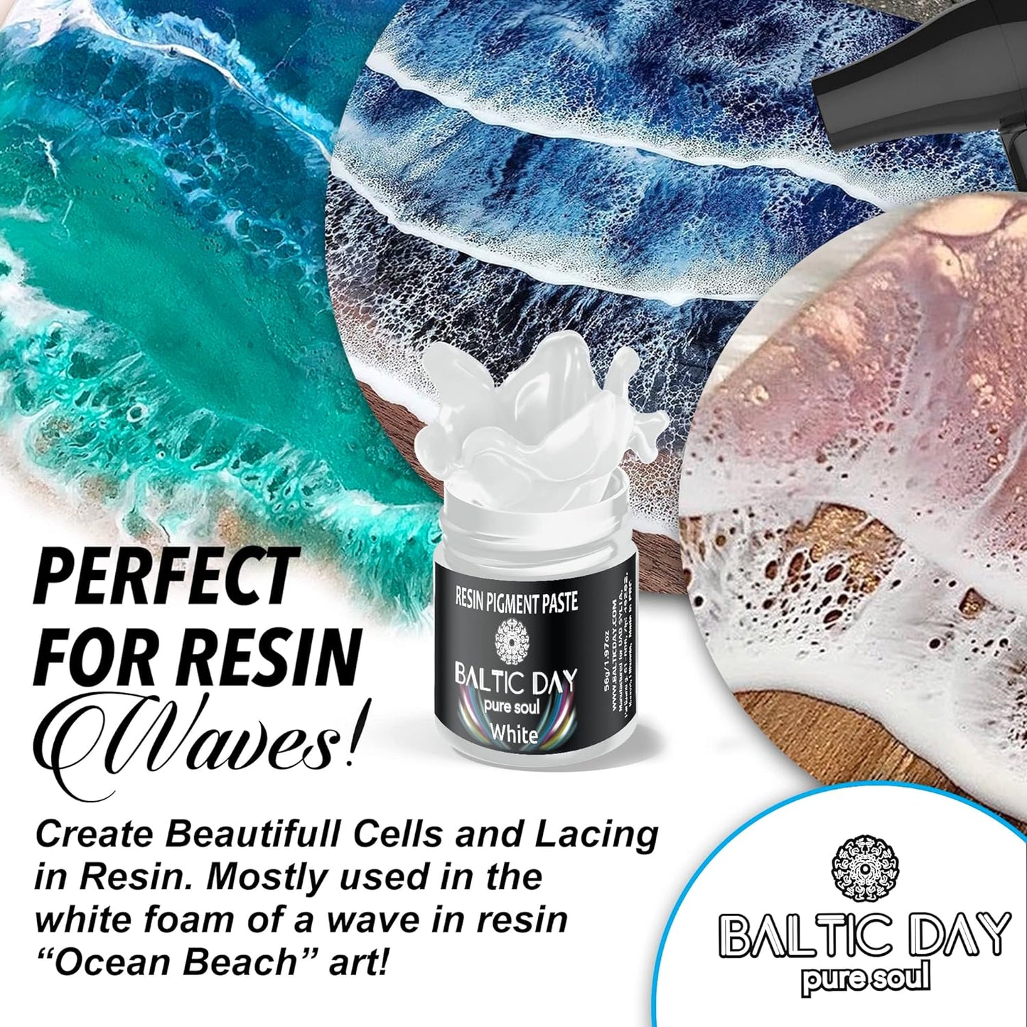 BALTIC DAY 30 Pigment Pastes for Epoxy Resin Set - Opaque Resin Pigment - Epoxy Dye Paste - Mica Powder Paste