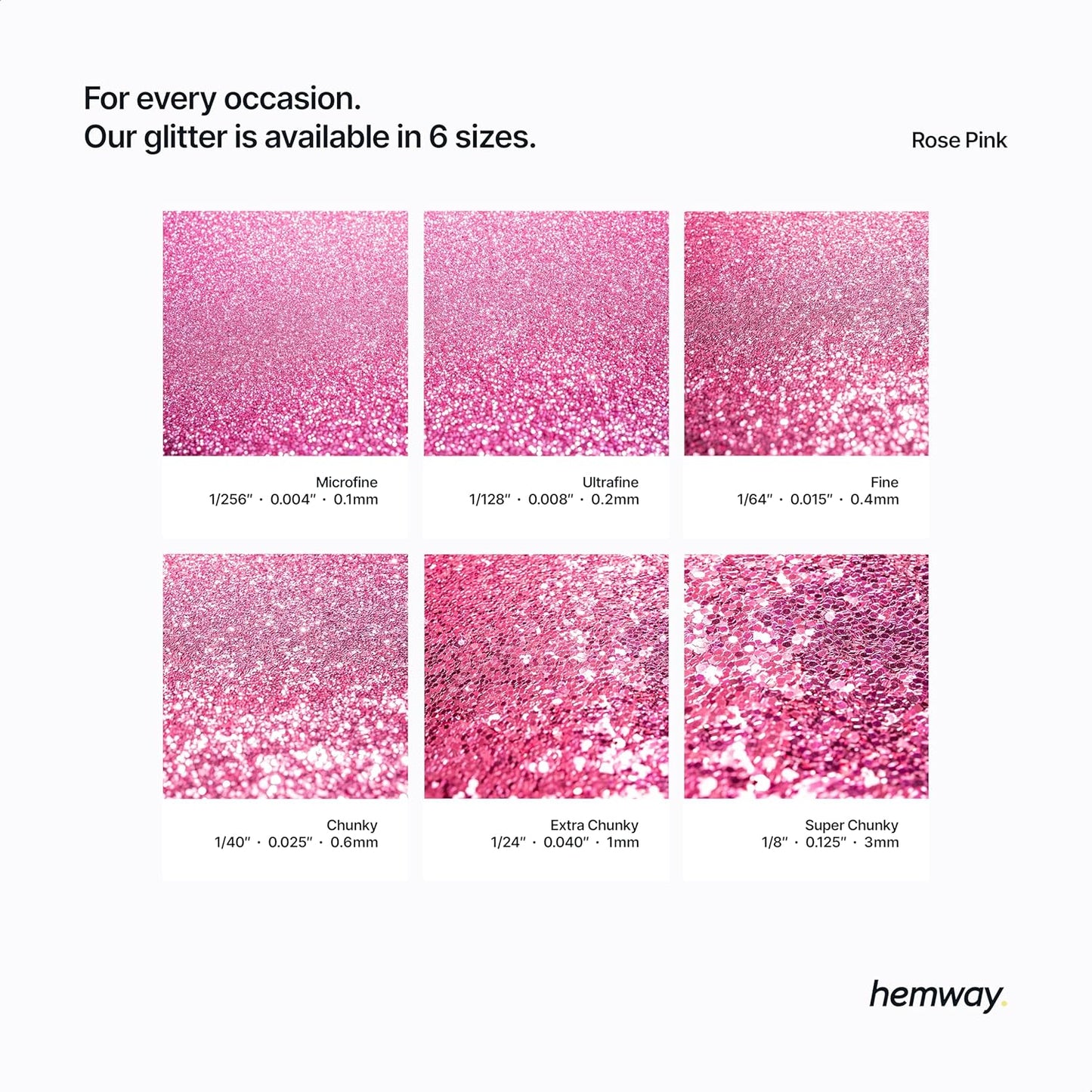 Hemway Polyurethane & Epoxy Glitter Metallic Crystal Flake Additive for Flooring, Jewellery Making, Tumblers and Resin 100g / 3.5oz - Ultrafine (1/128" 0.008" 0.2mm) - Rose Pink