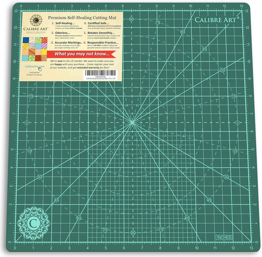 Rotating Self Healing Cutting Mat 14x14 (13" Grid), Perfect for Quilting & Art Projects