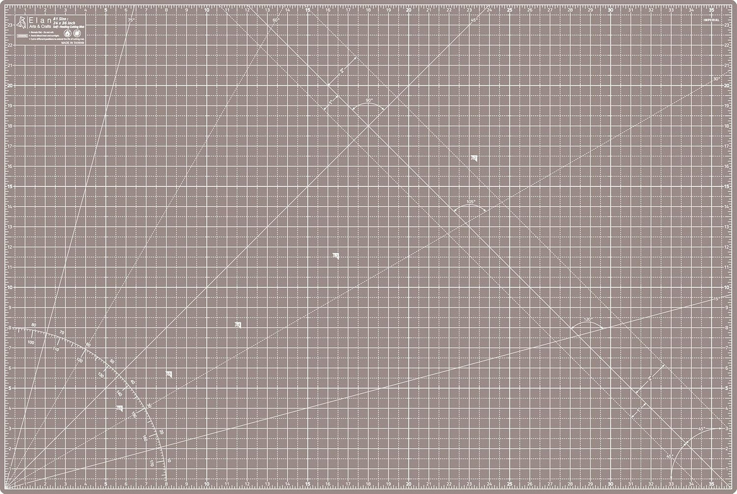 Elan Cutting Mat A1 Black & Taupe, Large Self Healing Cutting Mat 24 x 36 Inch, 5-Ply Craft Board Black, Hobby Board for Crafts 24x36 Inch