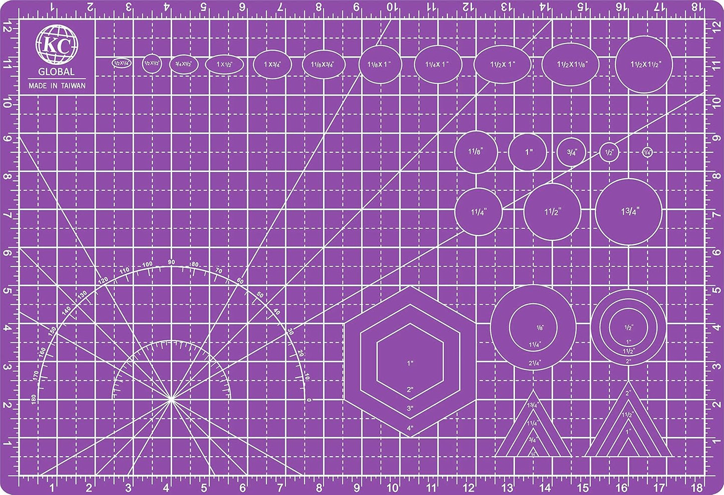 KC GLOBAL A3 (19"x13") Professional Grade Self-Healing Cutting Mat (Purple) - Odor-Free, Double-Sided, Eco-Friendly, Non-Slip, Premium Desk mat for DIY, Crafting, Model Building,and Art Projects