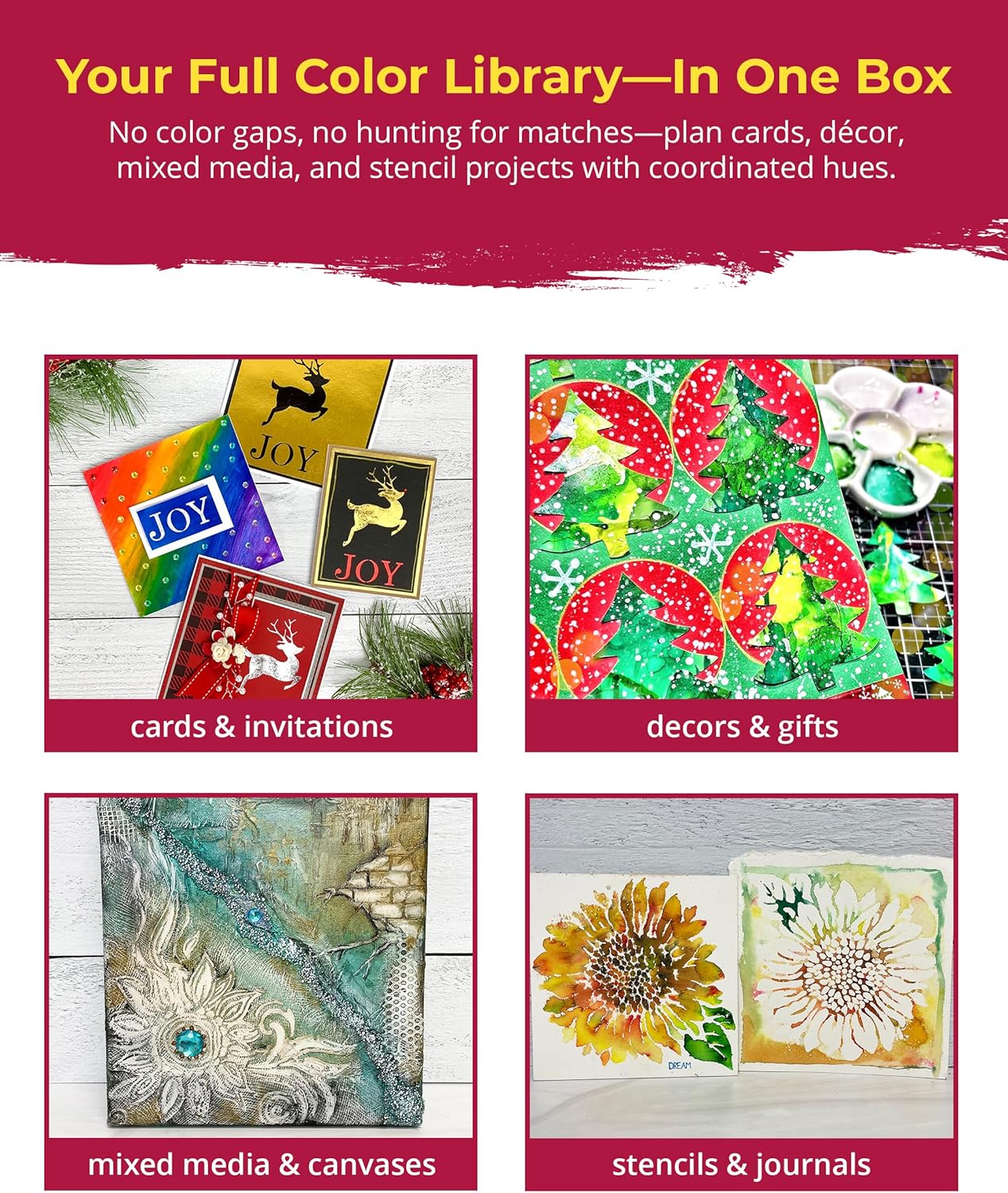 The Crafter's Workshop Stencil Butter — Boutique Texture Paste Gift Set for Artists & Crafters — Metallic Texture Paste for Canvas, Journals, DIY Cards — 39 Piece Set