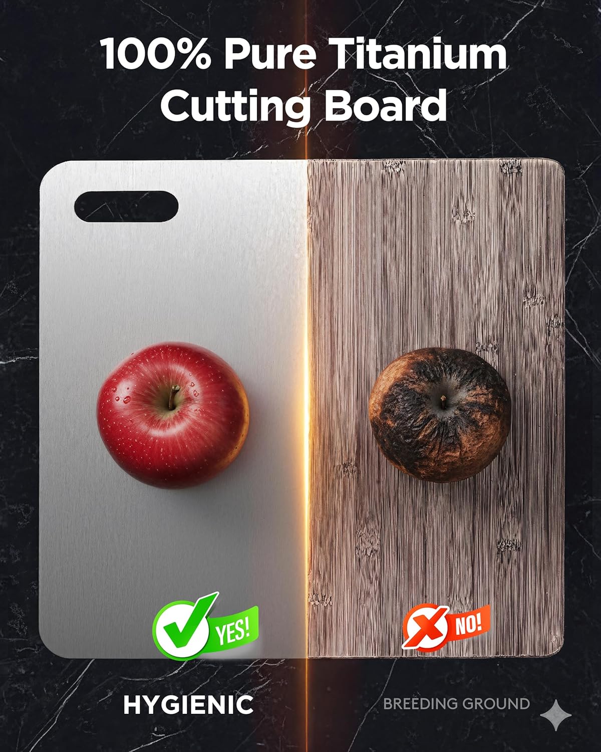 Katuchef Titanium Cutting Board for Kitchen, 100% Pure Titanium Cutting Board Food Grade,Non Toxic chopping board, Dishwasher safe, Easy to Clean(3PCS)