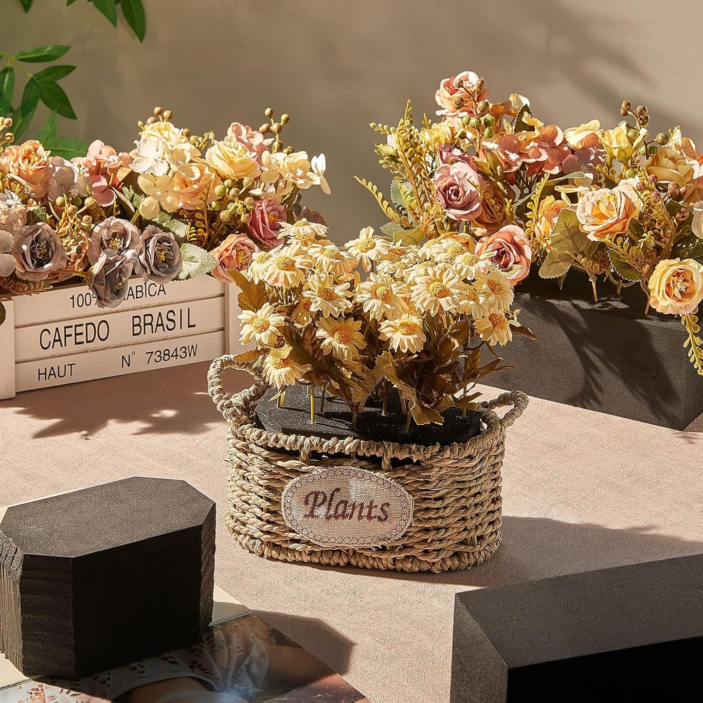 Lallisa 12 Pcs Reusable Floral Foam Blocks Water Weather Resistant Dry Floral Foam for Artificial Flower Arrangements Outdoor Flower Boxes Outside Hanging Planters Wedding Home Decor (9 x 3 x 3")