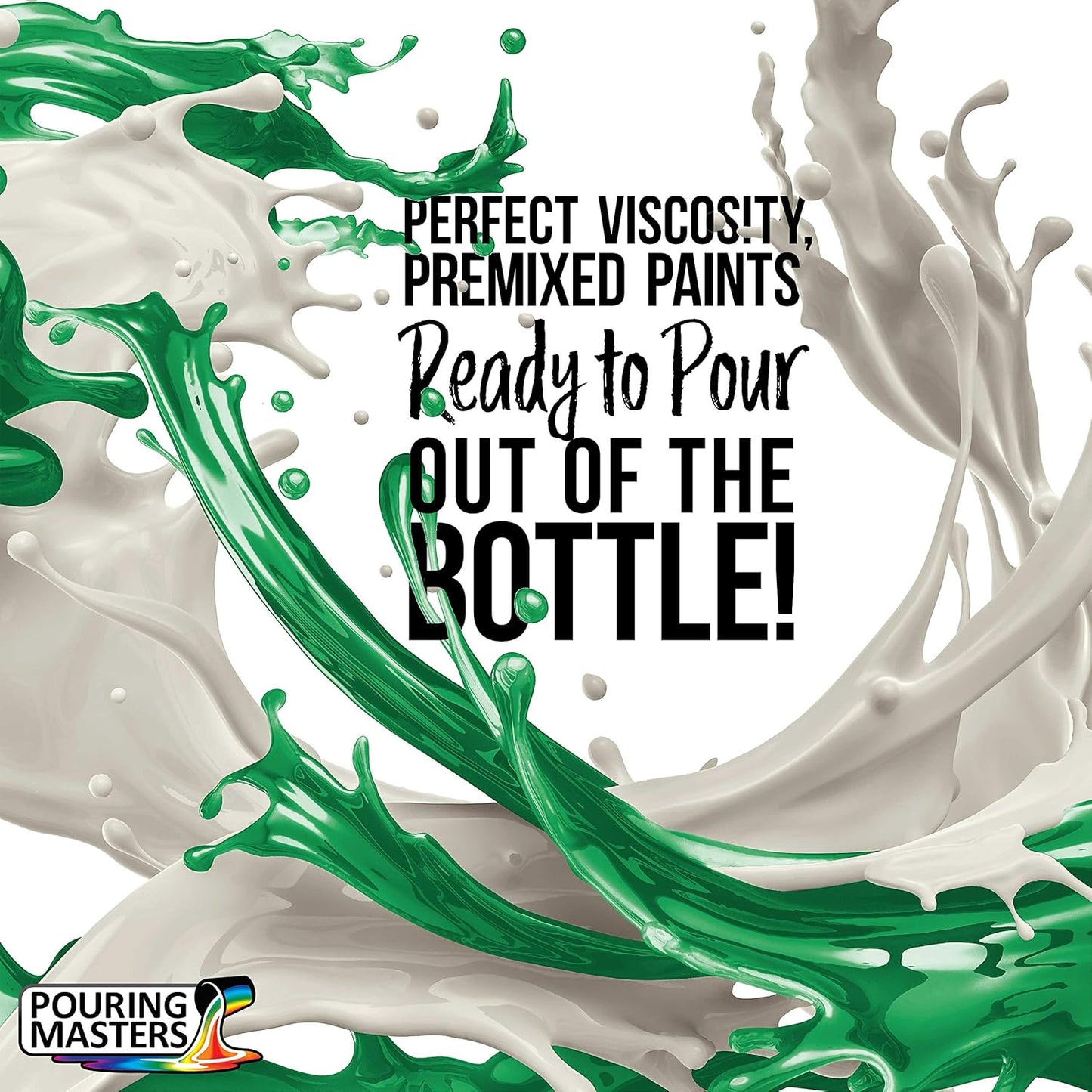 POURING MASTERS Shamrock Green Acrylic Ready to Pour Pouring Paint - Premium 64-Ounce Pre-Mixed Water-Based - for Canvas, Wood, Paper, Crafts, Tile, Rocks and More