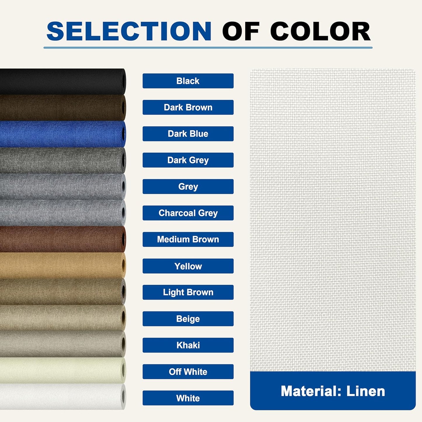 KING MOUNTAIN Linen Repair Patches, Self-Adhesive Linen Fabric Patches, 4 X 63 inch Extra Size, Multi Color, Can be Used for Linen Sofa Repair and Linen Clothes Repair (White)