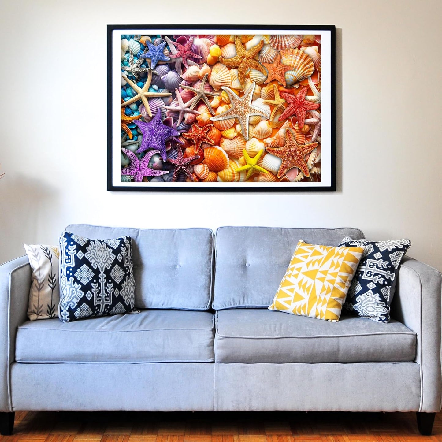 Think2Master Colorful Rainbow of Starfish & Seashells 1000 Pieces Large Format Jigsaw Puzzle for Kids 12+, Teens, Adults & Families. Beautiful Vibrant Illustration Artwork Size: 26.8” X 18.9”