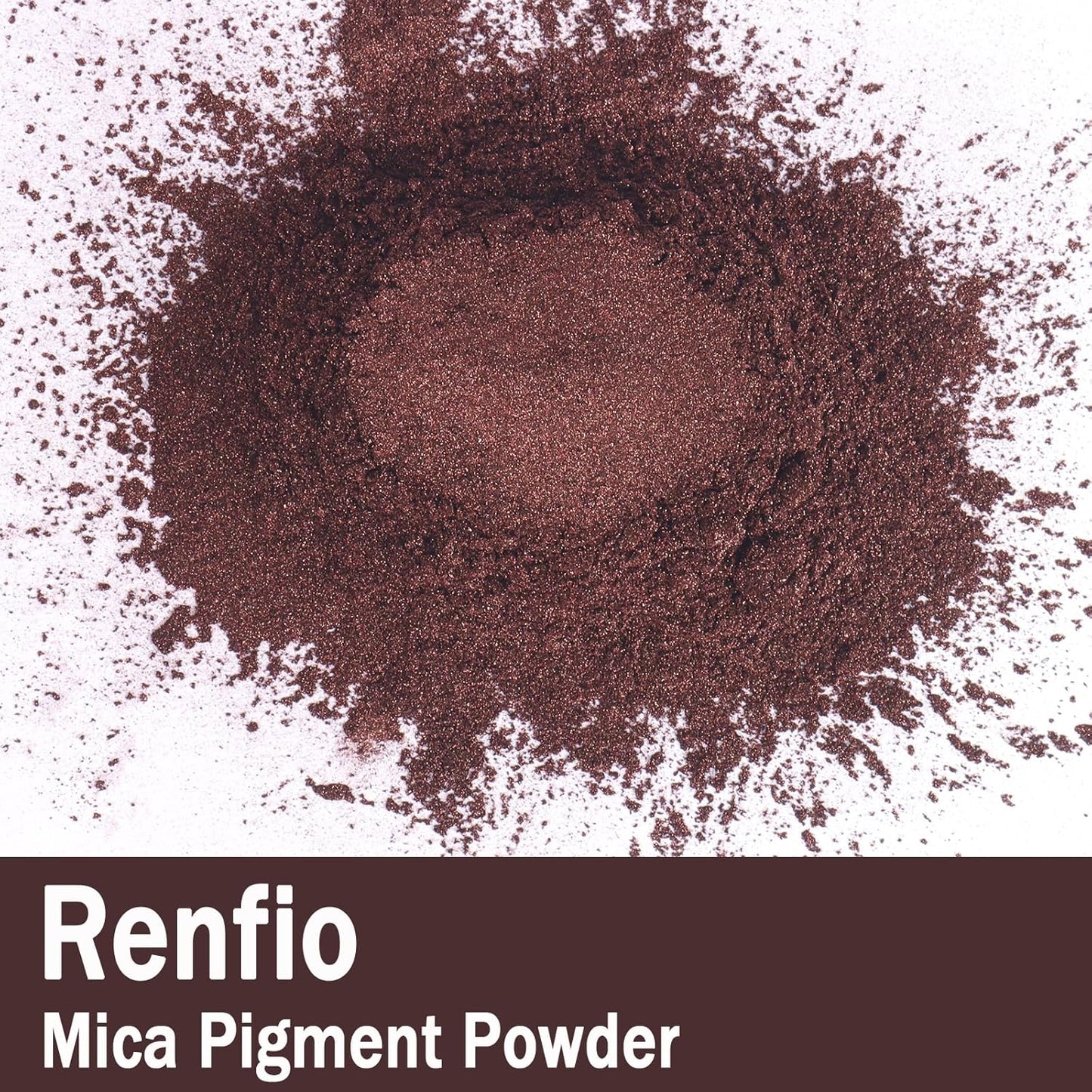 Renfio 100g Mica Powder Pigment, Metallic Natural Dye Mineral Pearl Shimmer Epoxy Resin Dye for Painting Soap Making Slime Bath Bombs 3.5 Oz - Deep Brown