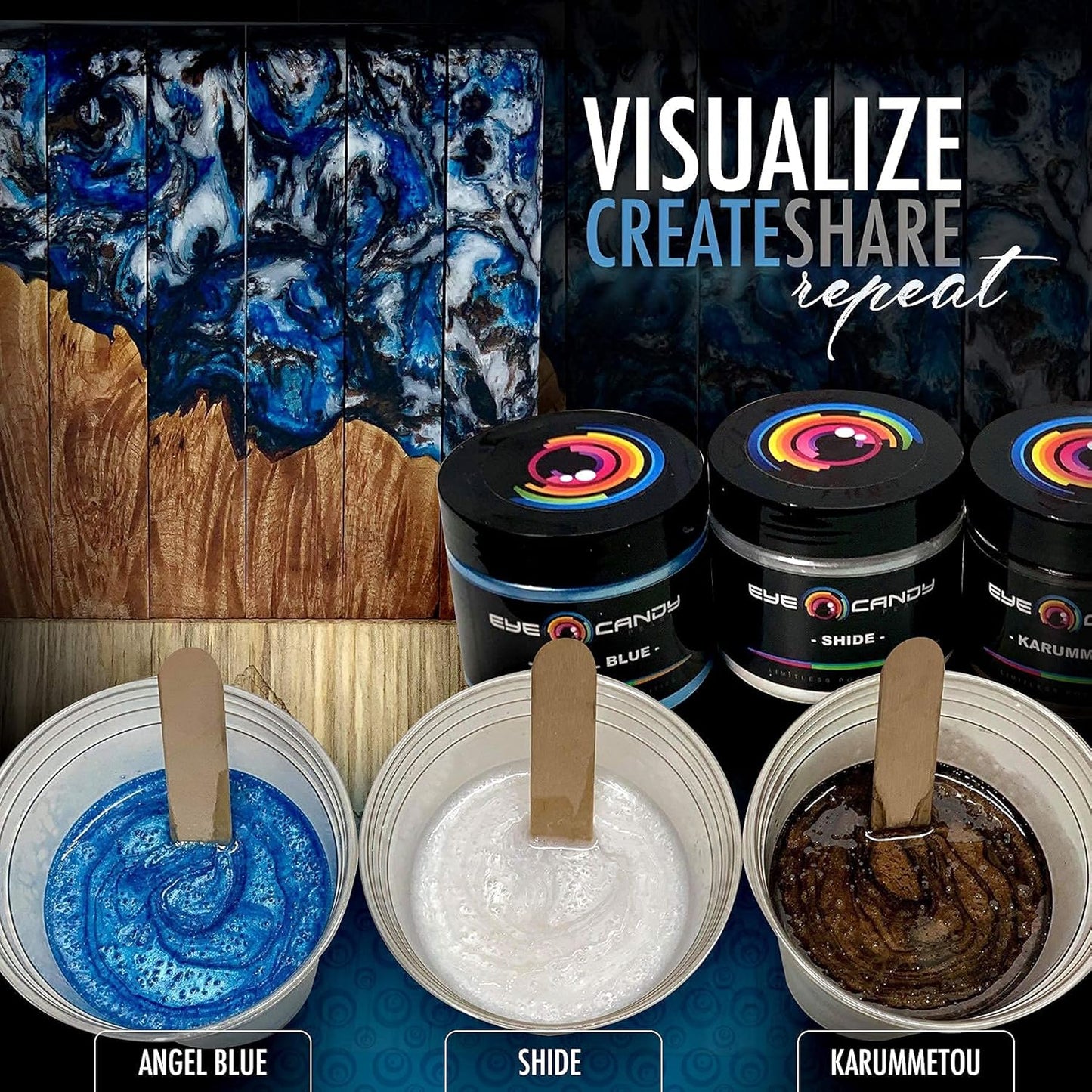 Eye Candy Pigments Premium White Mica Powder - Shide (25gr) - for Epoxy, Resin, Soap, Paint, Woodworking, Acrylic Pouring, Bath Bombs, Fishing Lures - DIY Arts and Crafts Additive