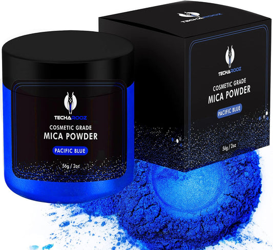 Blue Mica Powder for Epoxy Resin 56g / 2oz. Jar - TECHAROOZ 2 Tone Resin Dye Color Pigment Powder for Lip Gloss, Nails, Colorant for Slime Bath Bombs Soap Making & Polymer Clay