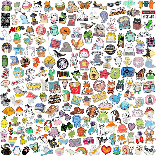 20/40/50 Pcs Cute Enamel Backpack Pins, Funny Anime Enamel Lapel Pins Bulk Set Cool Brooch Button Pins Badge Aesthetic for Backpacks, Bag, Jacket, Kids, Girls, Festival Present (Random Style)