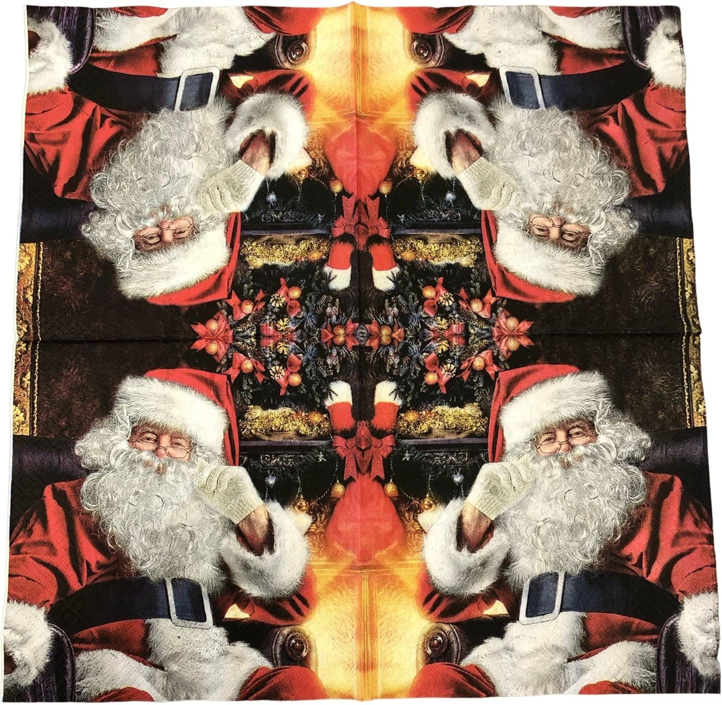 20-ct 13x13 Christmas Paper Decoupage Napkins, 3-Ply Servilletas Tissue Napkin for Dinner and Parties, Disposable Napkins (Santa Chair)