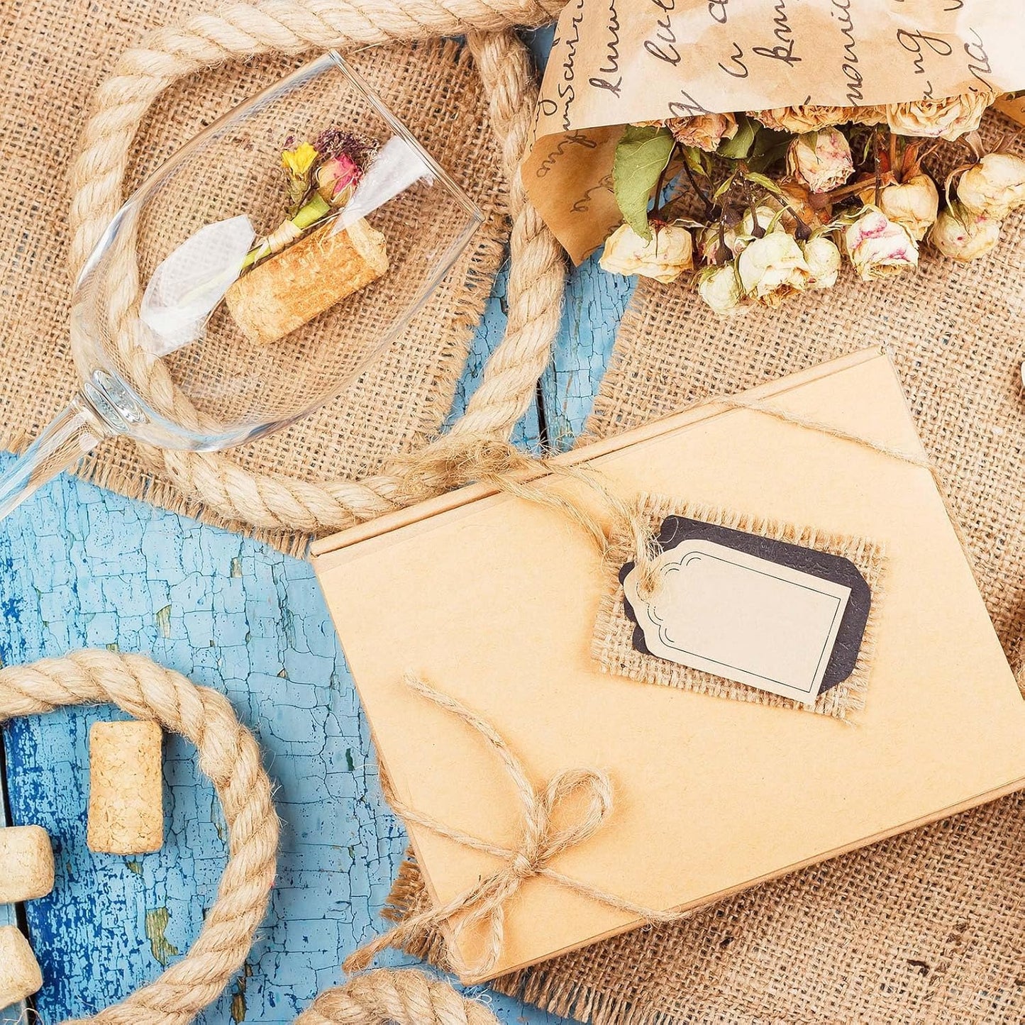 Burlap Fabric Roll - 10 Yards Natural Jute Fabric Ribbon for DIY Gift Wrapping, Craft Projects, Wedding, Christmas Home Decoration (2.5cm, 1 Inch)