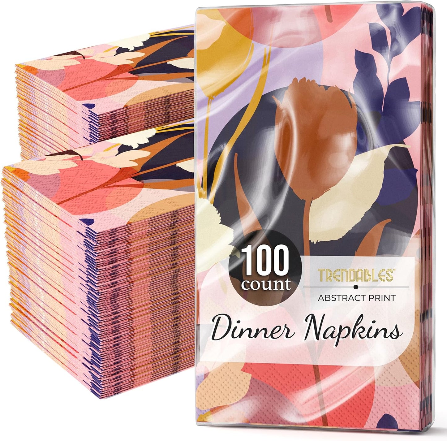 Trendables Floral Napkins for decoupage 100 Pcs 3 Ply floral paper napkins decorative Guest Towels Disposable Bathroom, Flower Design For Tea Party Decorations, Dinners & Weddings