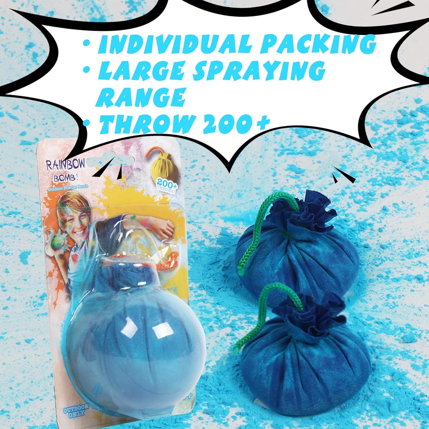 ARELUX Color Powder Balls-12 Packs Holi Powder Colors Chalk Balls,200+ Throws Each Chalk Bomb,Family Activiies Outdoor for Color Run Photography,Party Games,Friends Photoshoot,Birthday,Festival