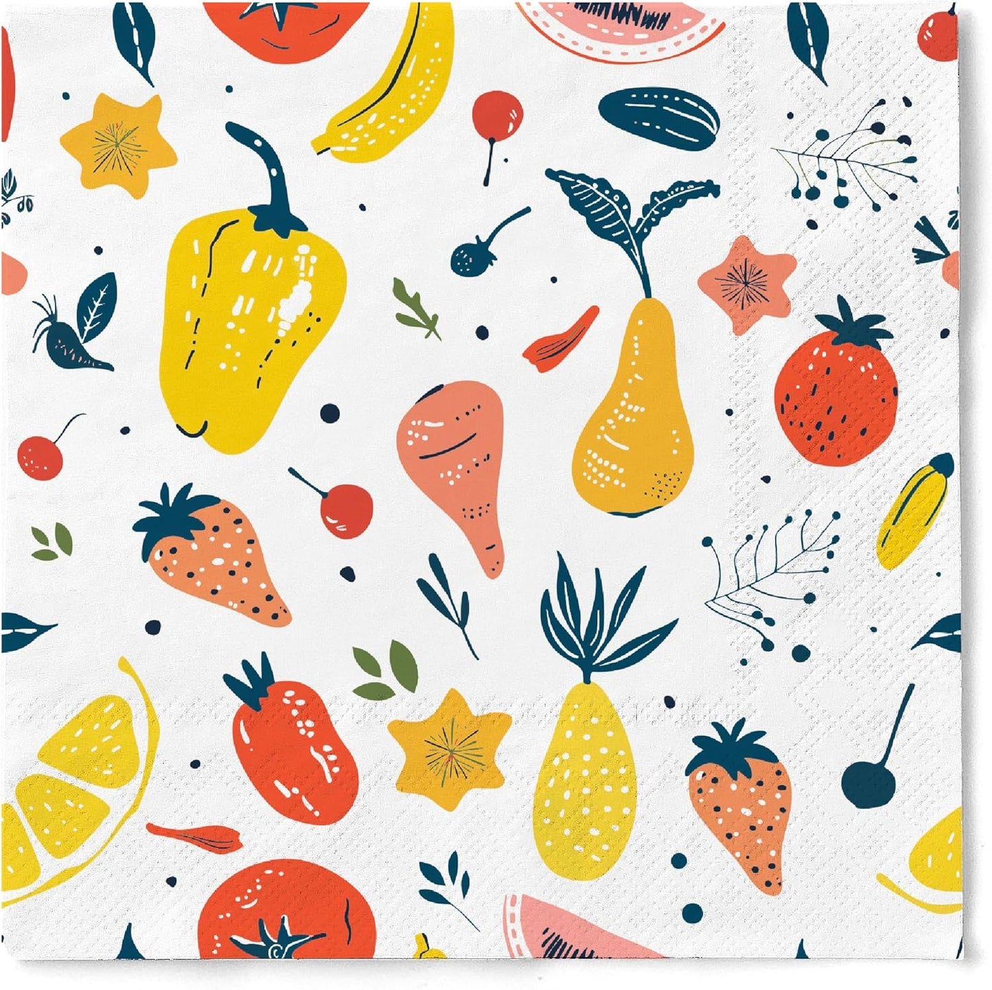 20 pcs Premium Designer Paper Napkins, 3-Ply 6.5x6.5-inches Disposable Decorative Paper Guest White Floral Napkin for Wedding Birthday Anniversary Lunch Dinner Party Baby Shower