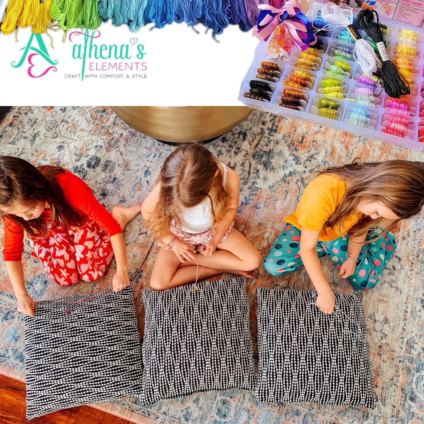 Athena’s Elements Embroidery Floss | Rainbow Thread for Embroidery, Cross Stitch Thread, Customized Independent Packaging（100 Colors）(Unicorn Color Palettes)