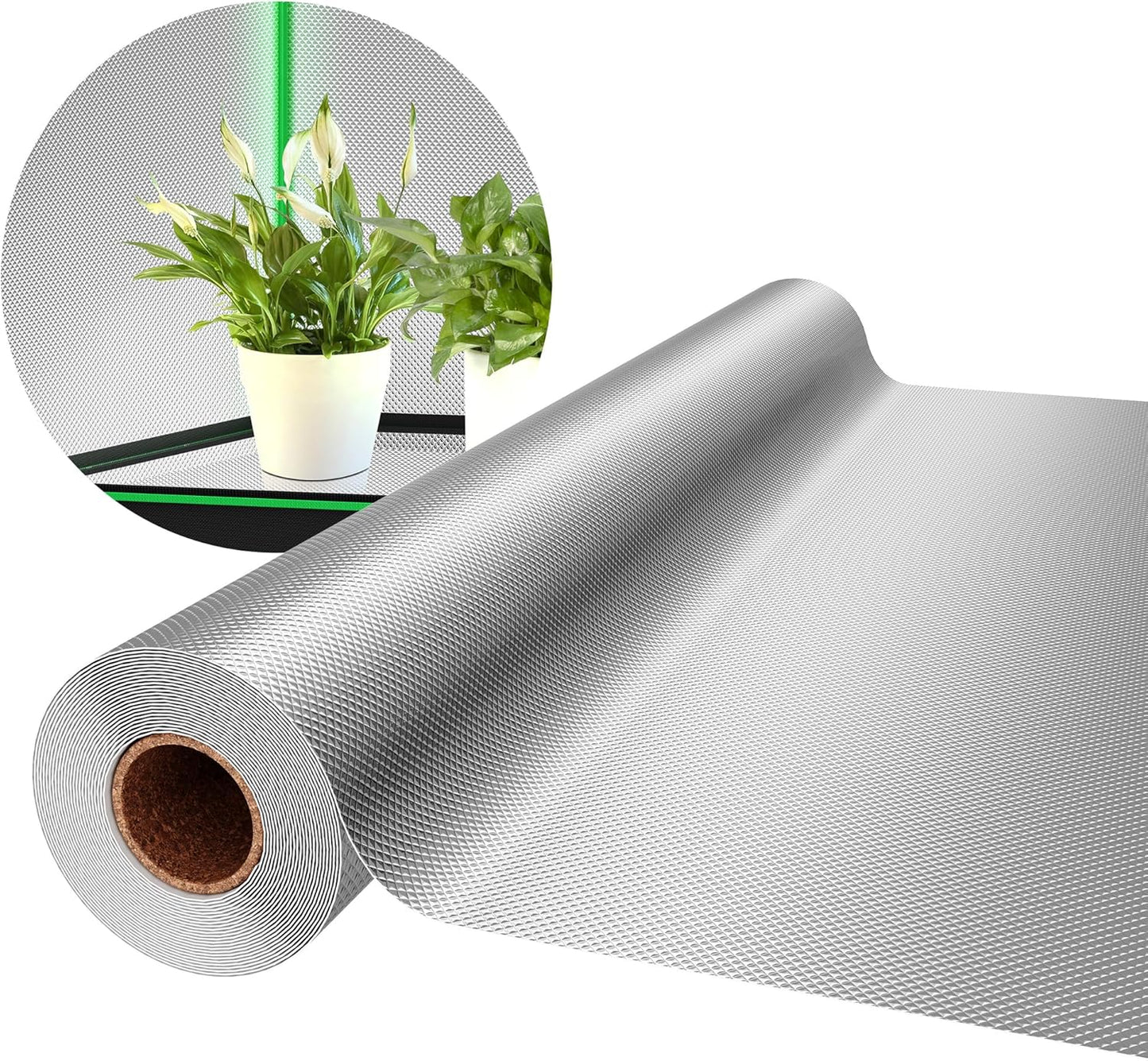 VIVOSUN 6 Mil Mylar Film Roll, 4 ft. x 10 ft. Diamond Film Foil Roll, Heavy-Duty Reflective Film for Grow Tent, Warm House, and Grow Room (10 ft.)