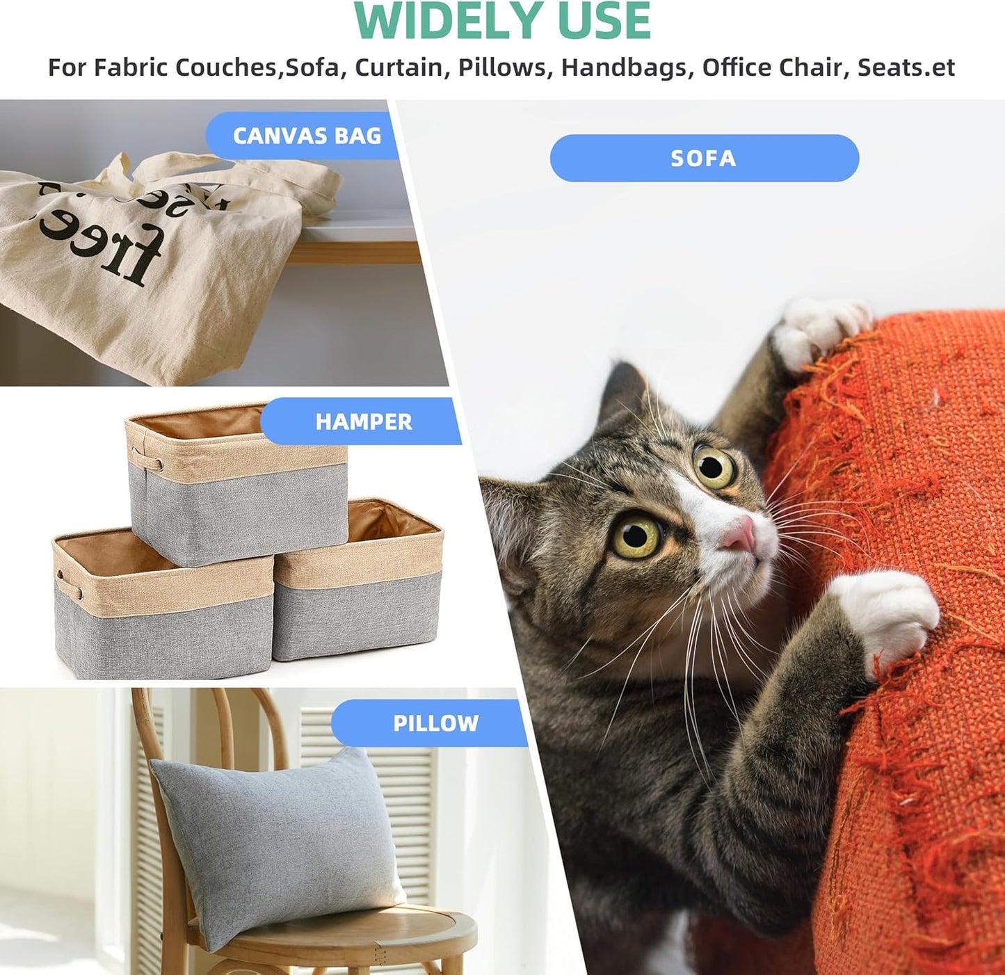 Azobur Coarse Linen Repair Patches, 6 Piece Self-Adhesive Linen Fabric Patches, Multi Color, Can be Used for Linen Sofa Repair and Linen Clothes Repair, Quick Fix Sofa.(Cream-Yellow)