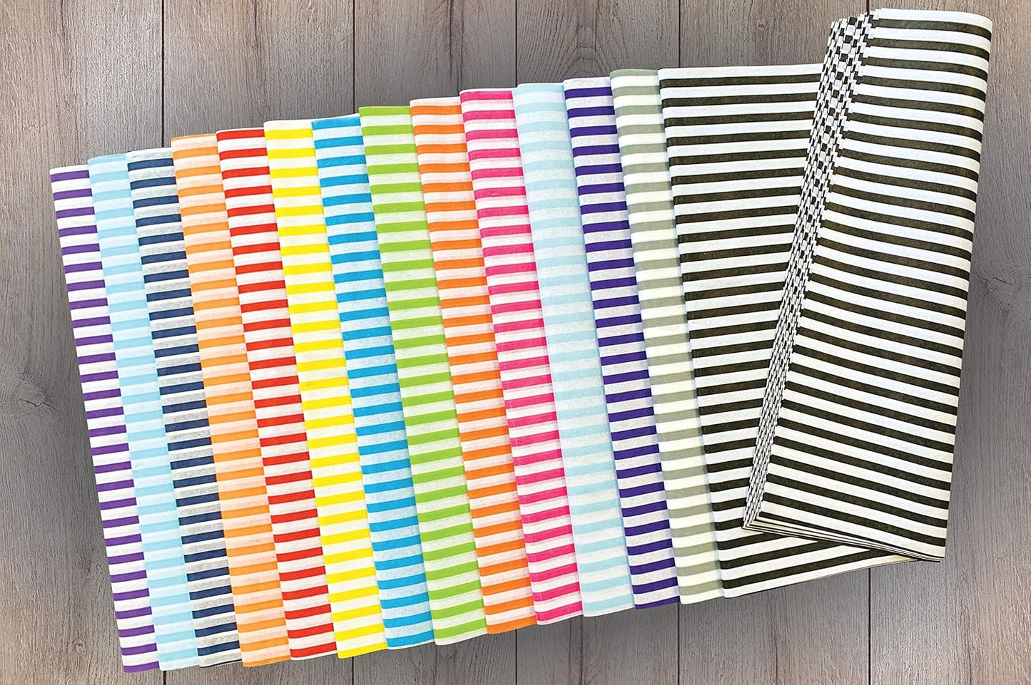 Flexicore Packaging Metallic Silver Pin Stripe Print Gift Wrap Tissue Paper Size: 15 Inch X 20 Inch | Count: 100 Sheets | Color: Silver Pin Stripe