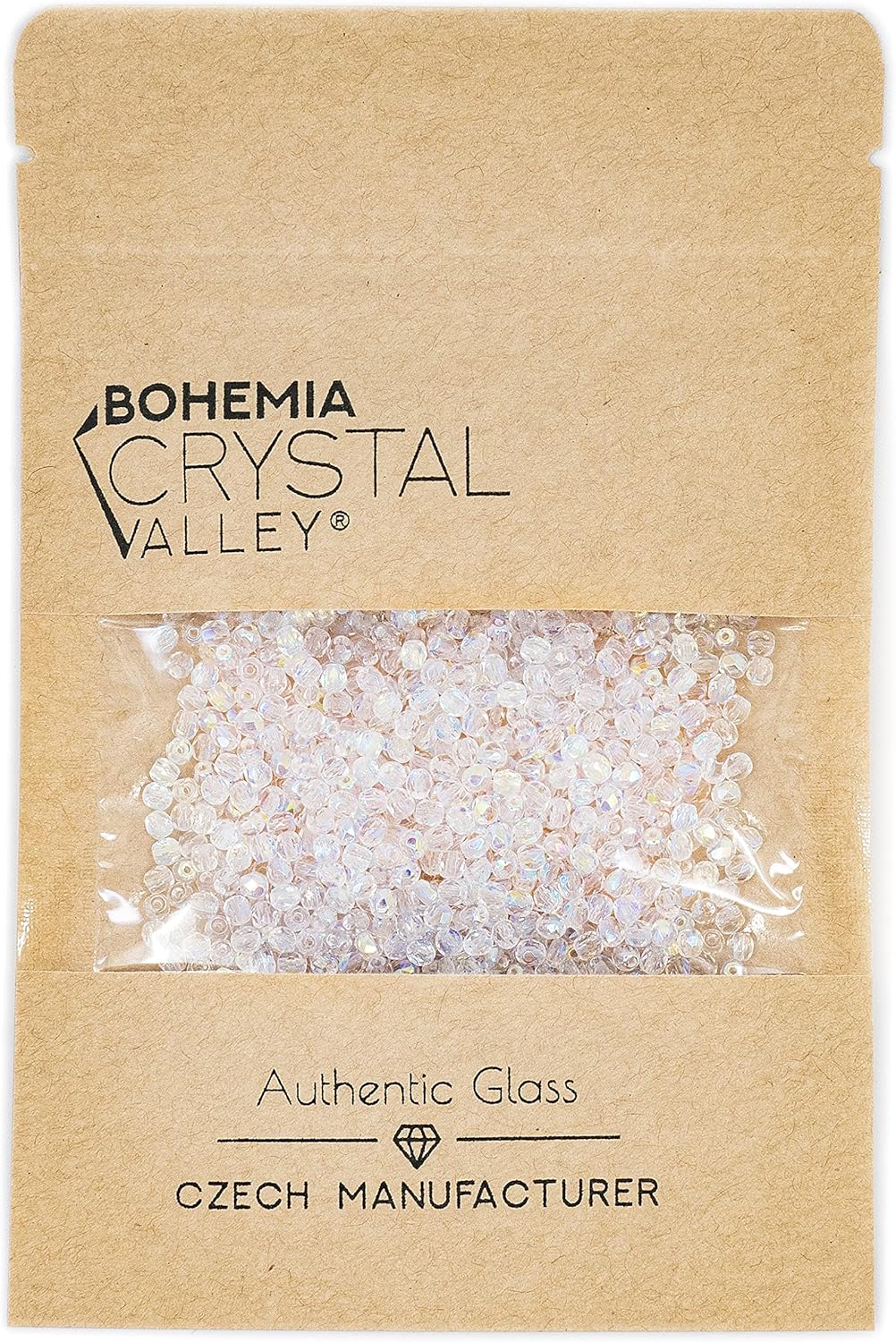 100pcs Faceted Fire Polished Pressed Czech Glass Beads 3mm (0.12in), Crystal AB 00030-28701