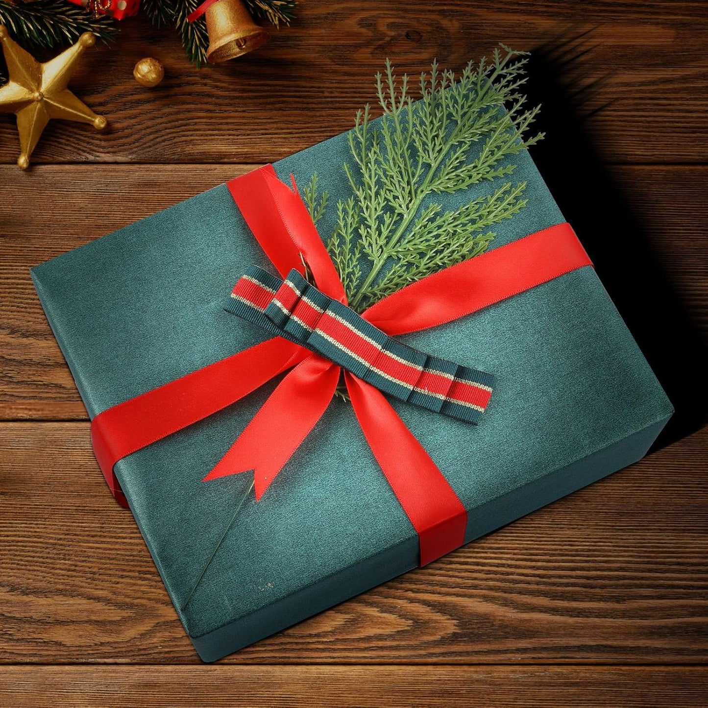 Hananona 120 Pcs Artificial Faux Greenery Sprigs and Twigs - Pine and Cedar Stems for Christmas Holiday DIY, 120 Pieces, Green