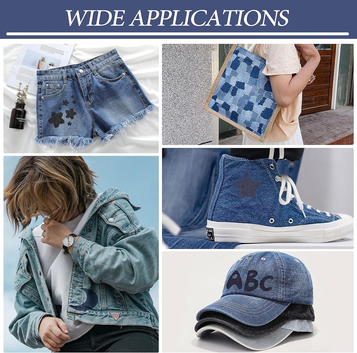 KING MOUNTAIN Iron-on Repair Patch 20 Pcs Pack,Denim Patches for Jeans Kit 3" by 4-1/4",100% Cotton Denim Iron-on Repair Patch, Jeans and Clothing Repair and Decoration Kit (Dark Blue)