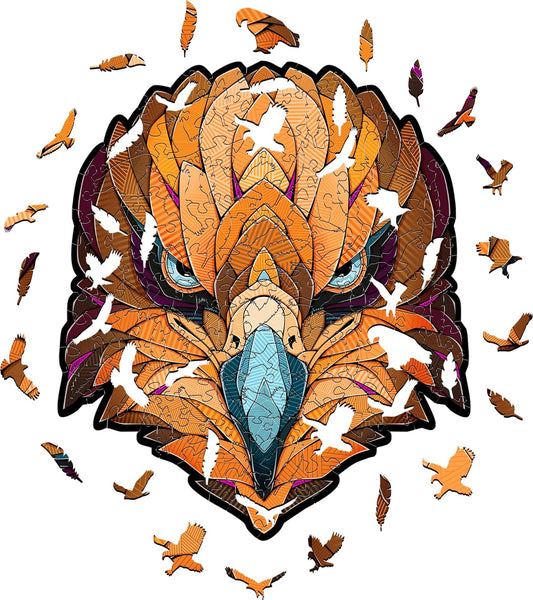 Eco-Wood-Art Wooden Puzzle - Eagle S | Majestic Bird Jigsaw Puzzle for Adults | 3D Eagle Decor | 120 Intricate Pieces | Eco-Friendly Home Decor Gift
