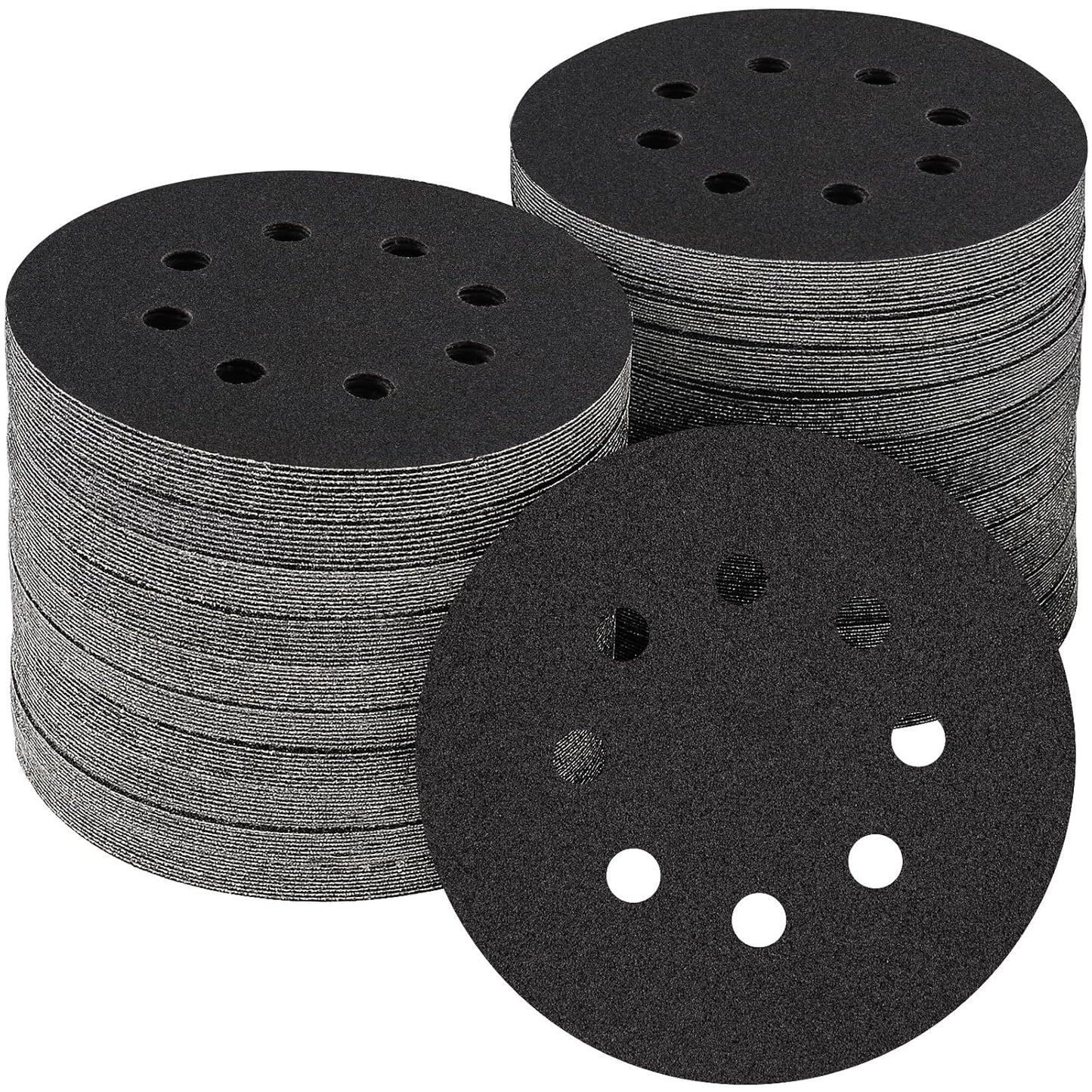 100PCS 5 inch Silicon Carbide Sanding Discs 120 Grit, Wet Dry Orbital 5 Sander Hook and Loop Sandpaper Disc, Best for Metal,Automotive,Wood Polishing