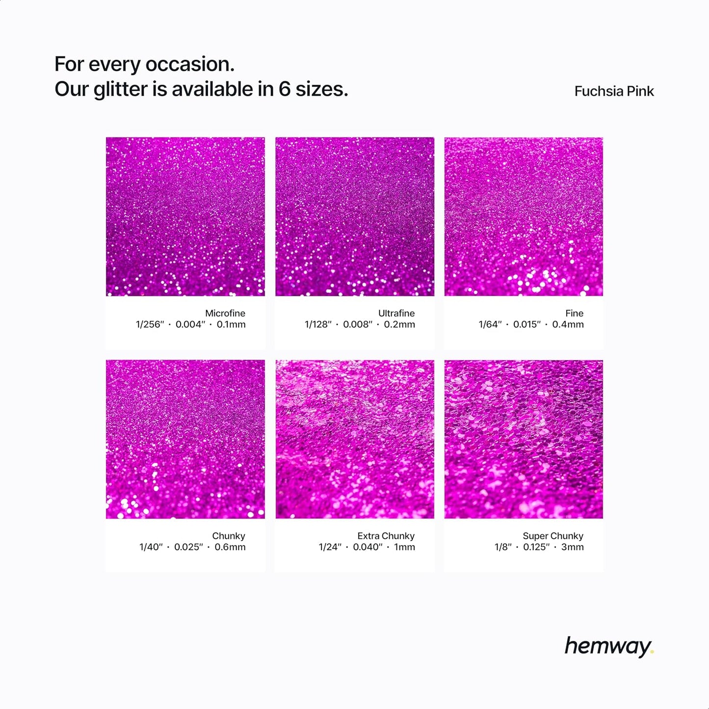 Hemway Glitter for Resin 100g Fuchsia Pink Metallic Crystals for Epoxy Craft Super Chunky Flakes Tumblers Wax Melt