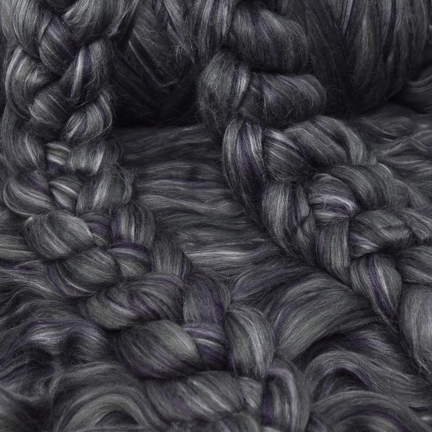Merino Silk Luxe Tonal Designer Blend. Superfine Merino, Mulberry, Tussah Silk. Top Roving for Spinning or Felting. Twilight 1oz