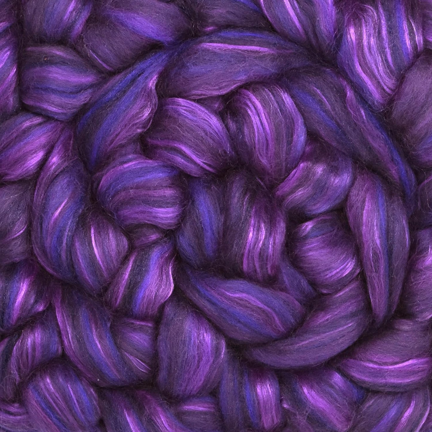 Merino Silk Luxe Tonal Designer Blend. Superfine Merino, Mulberry Silk, Tussah Silk. Top Roving for Spinning or Felting. Regal Amethyst 4oz