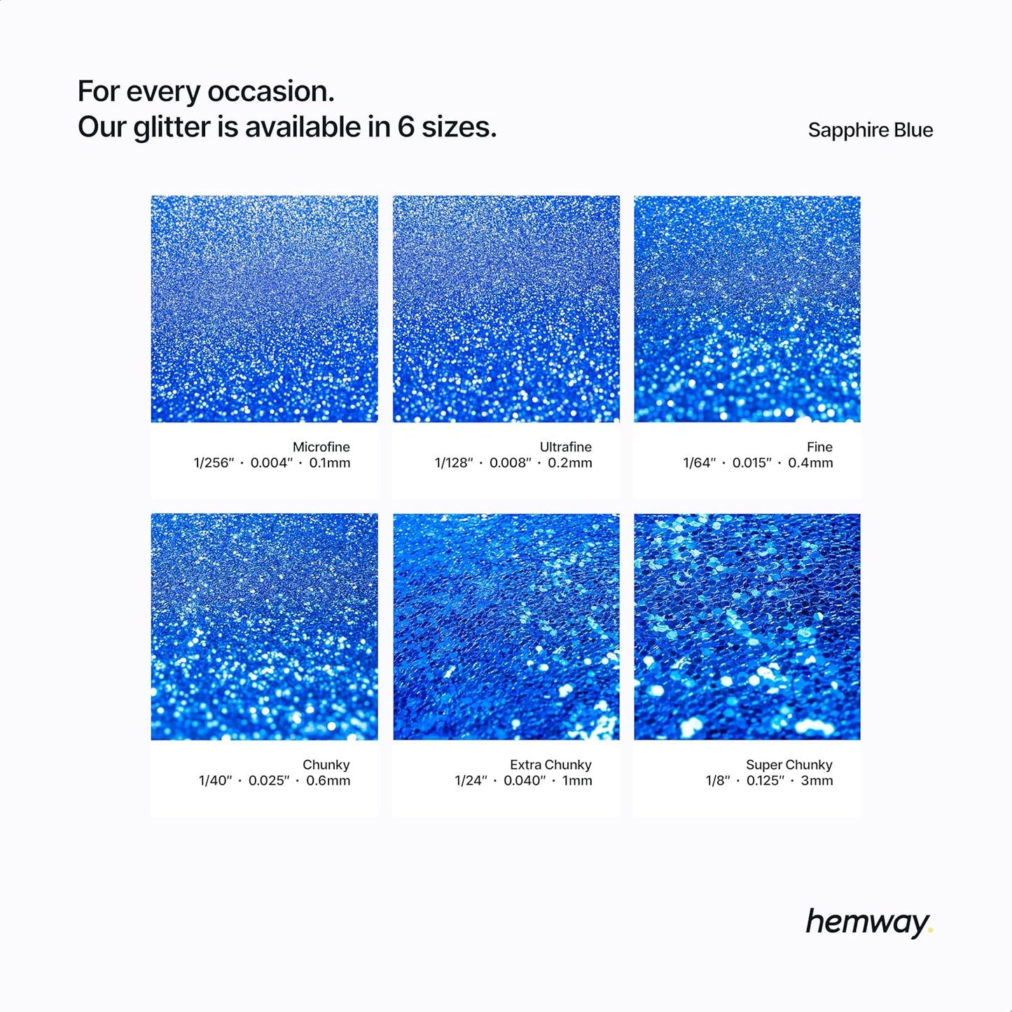 Hemway Polyurethane & Epoxy Resin Glitter 100g / 3.5oz Metallic Crystal Flake Additive for Flooring Jewelry Tumblers Glass Pigment - Microfine (1/256" 0.004" 0.1mm) - Sapphire Blue