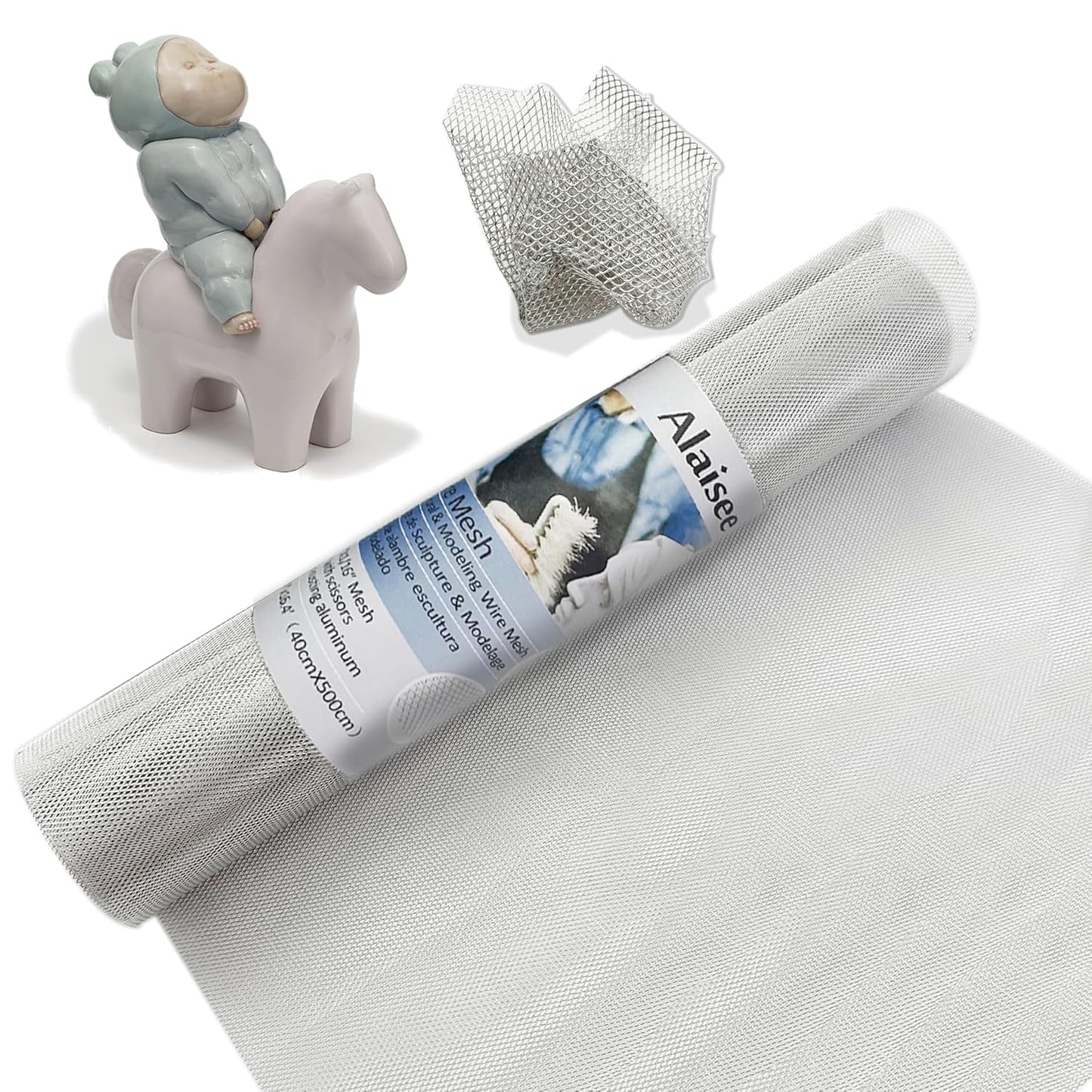 Sculpting Wire Mesh 15.7 Inch by 16.4 Foot Roll，Aluminum Wire Mesh for Arts and Craft for Sculpting Clay, DIY Projects, Model Train Scenery, Dioramas, Jewelry, Masks, Home Decor Art