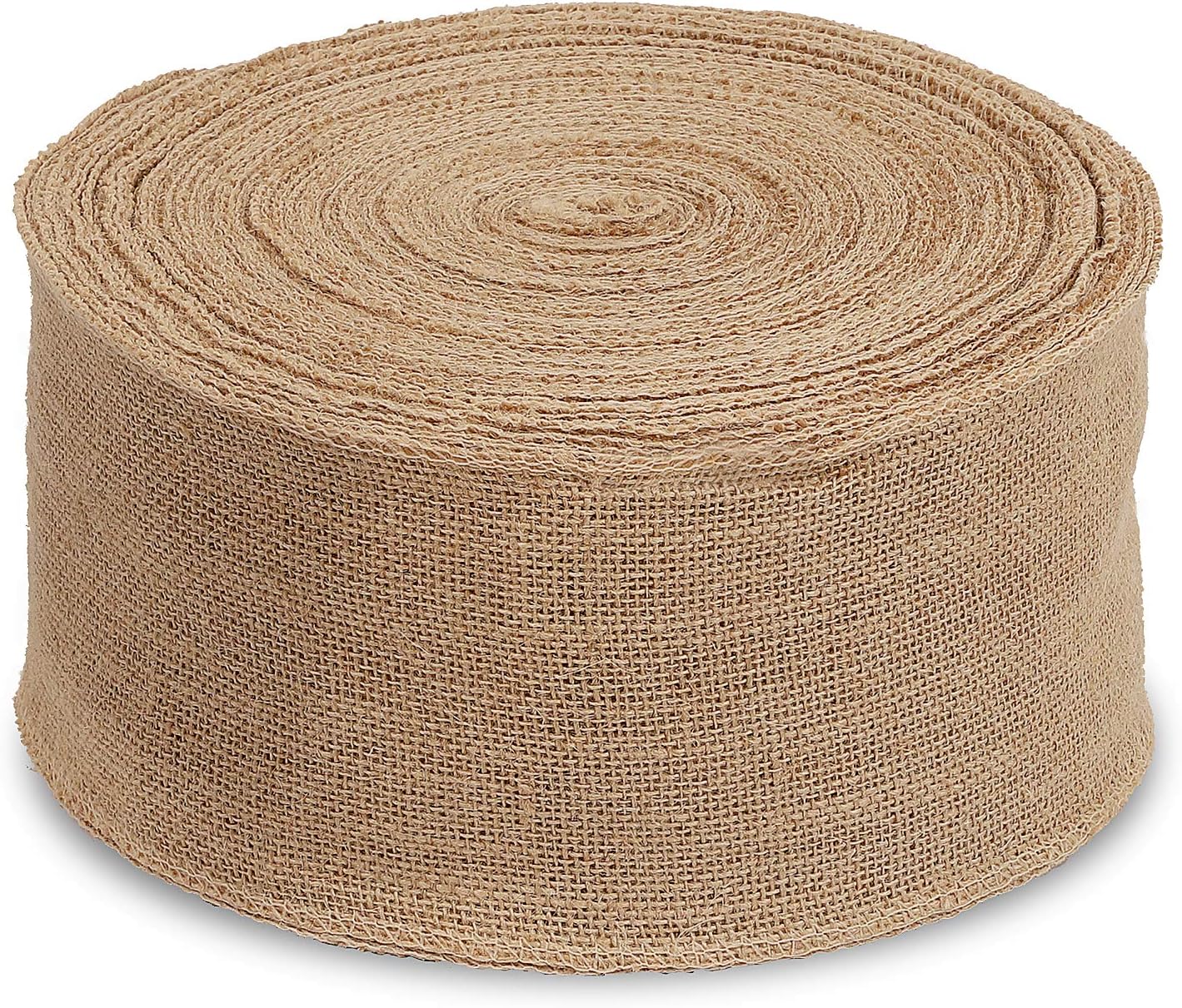 KINJOEK 5 Inch Wide 11 Yards Burlap Ribbon, Natural Jute Fabric Ribbon Crafts Ribbon for Christmas Wedding Gifts Burlap Fabric DIY for Decoration