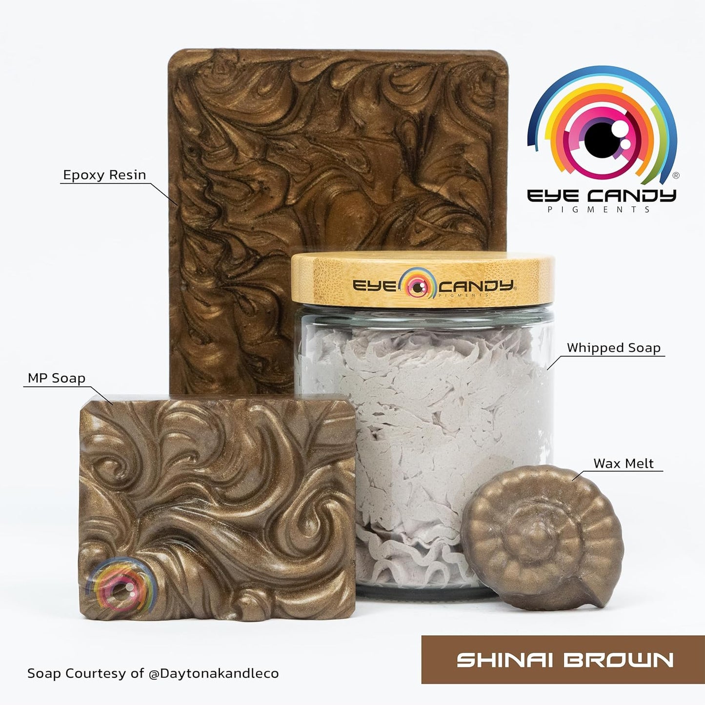 Eye Candy Premium Mica Powder Pigment “Shinai Brown” (50g) Multipurpose DIY Arts and Crafts Additive | Woodworking, Epoxy, Resin, Bath Bombs, Soap, Nail Polish, Lip Balm (Shinai Brown, 50G)