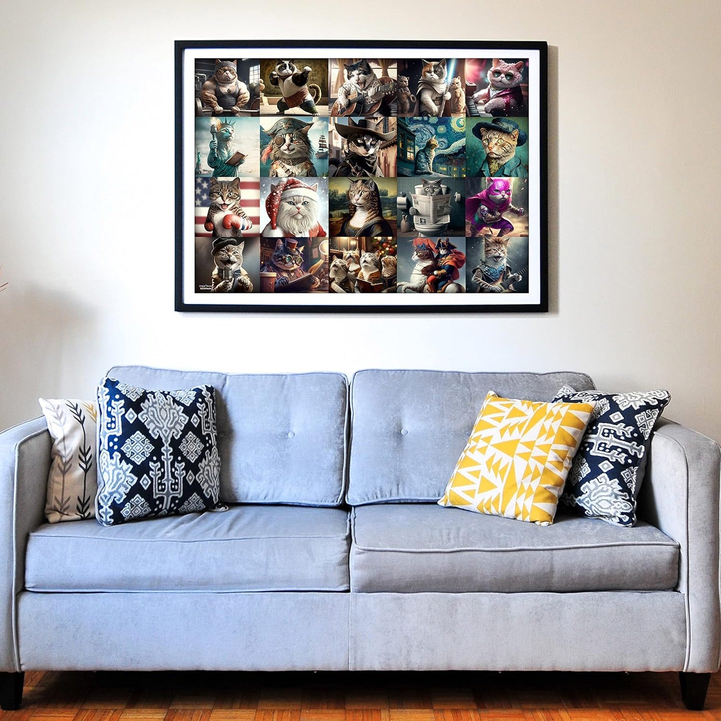 Think2Master Funny Cats 1000 Pieces Jigsaw Puzzle Featuring heartwarming Kittens and Cats. Fun for Teens, Seniors & Families. Great Gift for Kids Ages 13+ Size: 26.8” x 18.9”