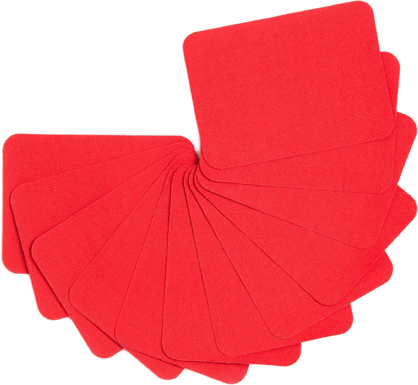 12PCS Fabric Iron on Patches Inside & Outside Strong Glue 100% Cotton Repair Patch for Clothes Pants Mending and Decorating, Red