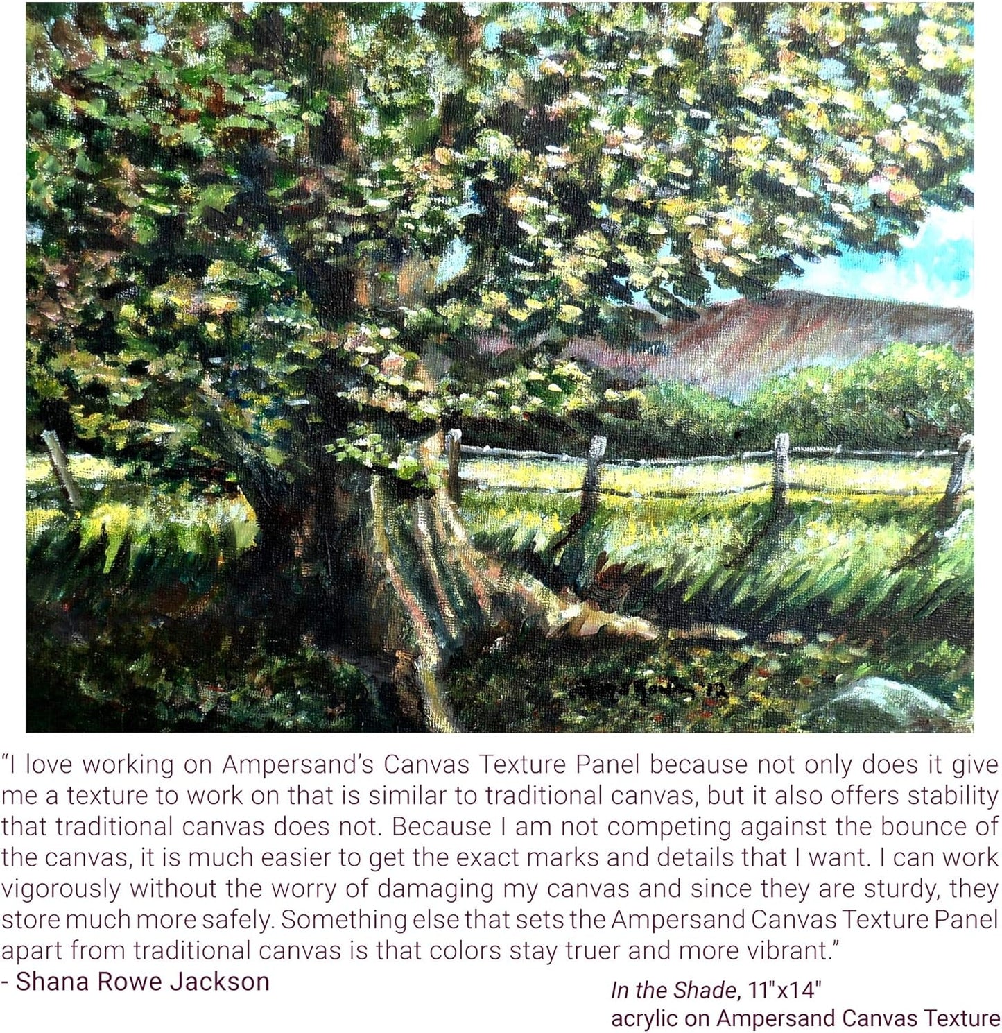 Ampersand Art Supply Wood Gesso Art Painting Panel: Canvas Texture, 1.5 Inch Cradle, 12" x 12"