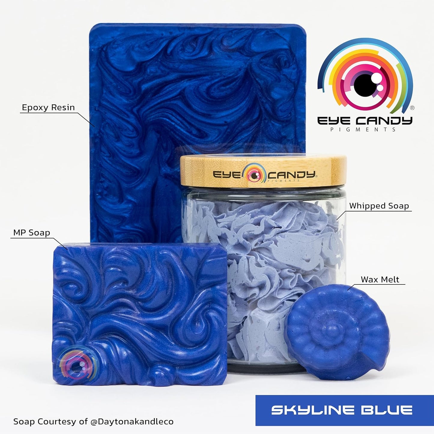Eye Candy Premium Mica Powder Pigment “Skyline Blue” (50g) Multipurpose DIY Arts and Crafts Additive | Woodworking, Epoxy, Resin, Bath Bombs, Paint, Soap, Nail Polish, Lip Balm (Skyline Blue, 50G)