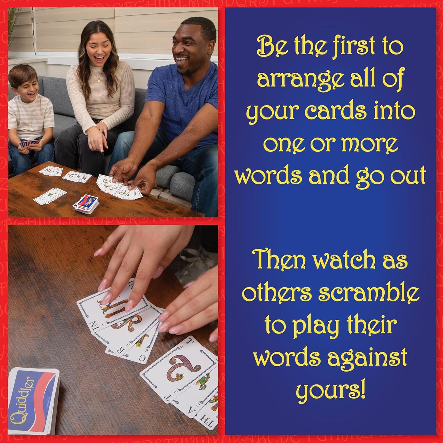 Playmonster Quiddler Card Games for Kids - Collectors Tin, Playing Cards Word Games, Deck of Cards, Fun Family Games for Kids and Adults, Game Night, Travel Games, Multi-Player, Ages 8+