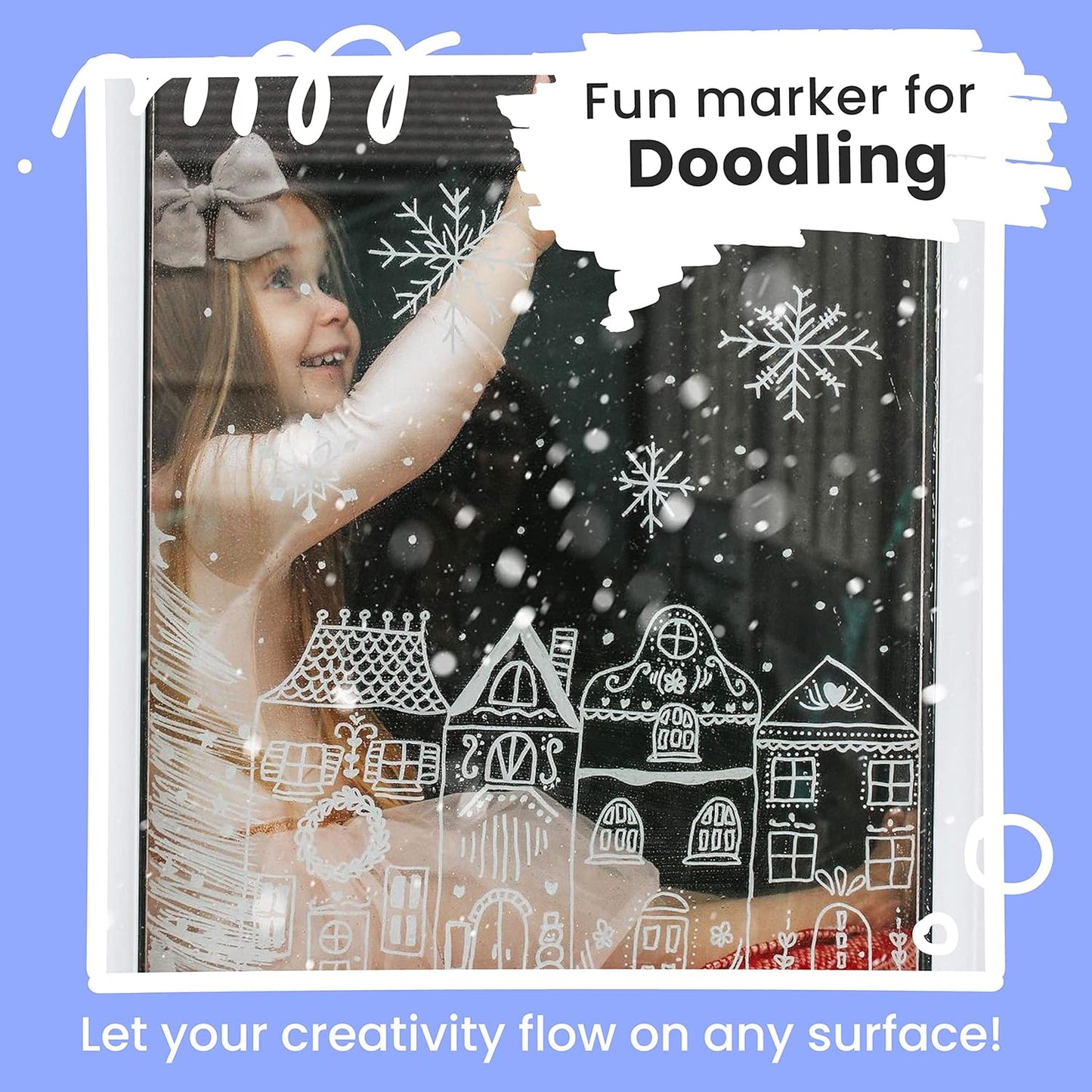 Chalkola White Chalk Markers - White Dry Erase Liquid Chalk Pens for Chalkboard, Blackboard, Window, Bistro, Car Glass, Board, Signs - Variety Pack of 6 - (3x) 1mm & 6mm