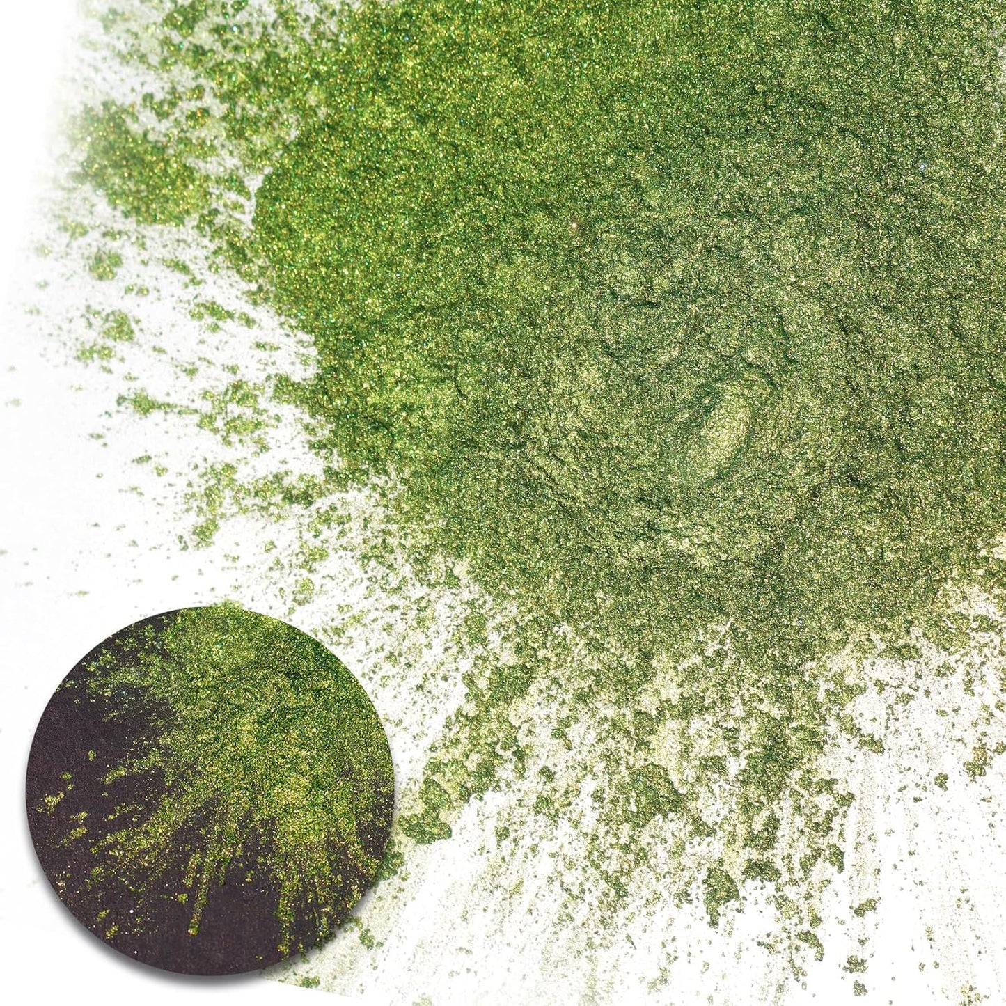 Ceya Highly Chameleon Mica Pigment, 1.8oz/ 50g Elf Green Eyes Chrome Powder, Cosmetic Grade Pearlescent Effect Color Shift Pigment for Epoxy Resin, Makeup, Nail Polish, Soap Dye, Candle Making, Slime