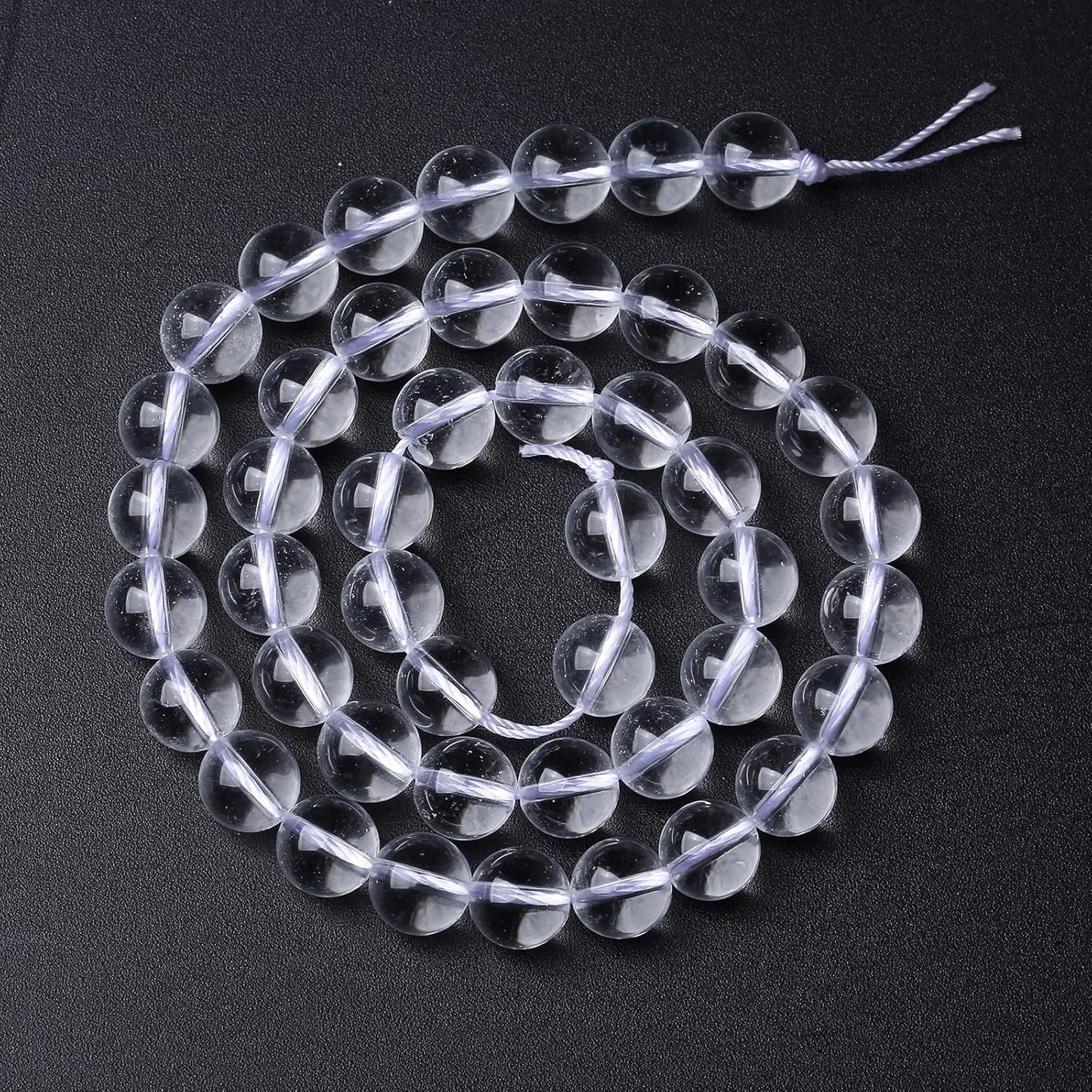 AAAAA Natural Clear White Crystal Quartz Beads Round Loose Spacer Beads for Jewelry Making DIY Bracelets Crystal Energy Healing Power Stone 36pcs 10mm 15 Inch