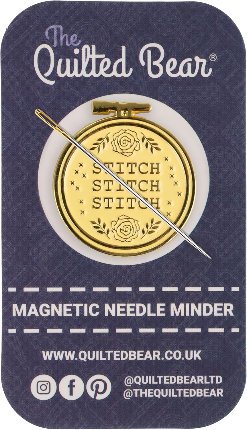 The Quilted Bear Needle Minder - Needle Minder Magnet for Keeping Sewing & Embroidery Needles Cross Stitch Needles Safe-Stress Free Stitching Cross Stitch Supplies & Embroidery Supplies (Cross Stitch)