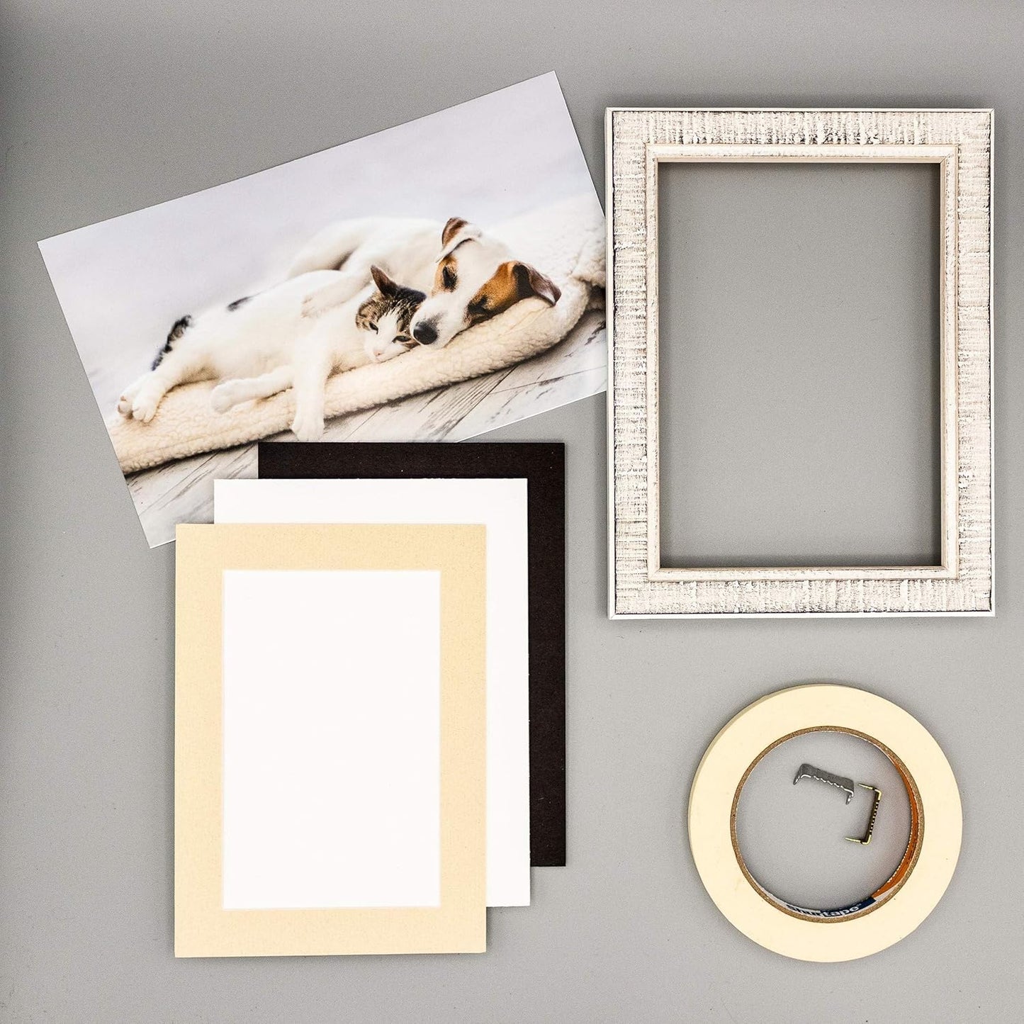 8x10 Mat Bevel Cut for 5.5x8.5 Photos - Acid Free Tan Precut Matboard - For Pictures, Photos, Framing - 4-ply Thickness