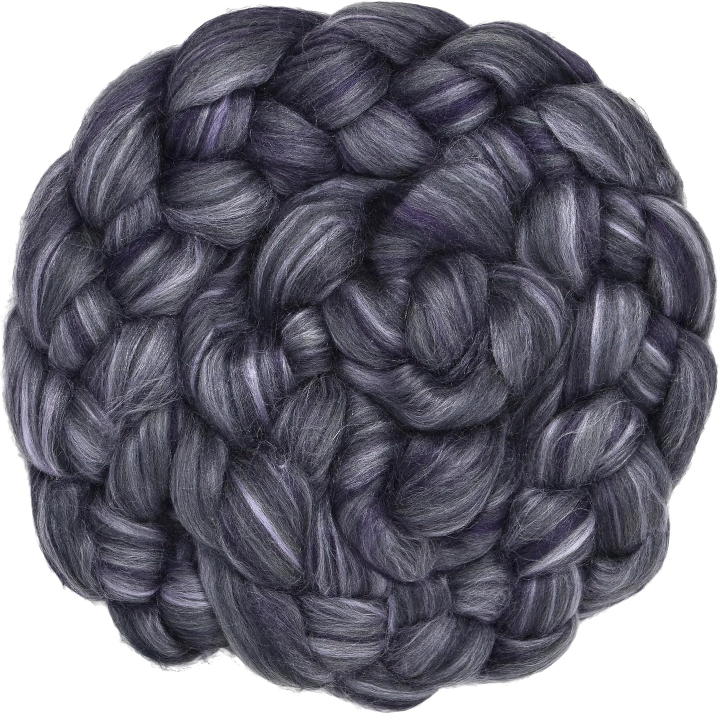 Merino Silk Luxe Tonal Designer Blend. Superfine Merino, Mulberry Silk, Tussah Silk. Top Roving for Spinning or Felting. Twilight 4oz