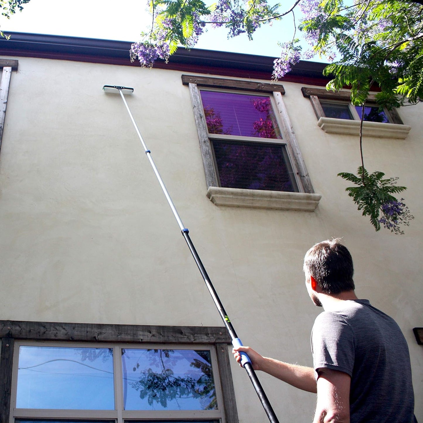 EVERSPROUT 6.5-to-18 Foot Telescopic Extension Pole (25 Ft Reach) | Lightweight Sturdy Aluminum | Easy Flip-Tab Lock Mechanism | Twist-On Metal Tip works for Squeegee, Duster, Paint Roller (pole only)