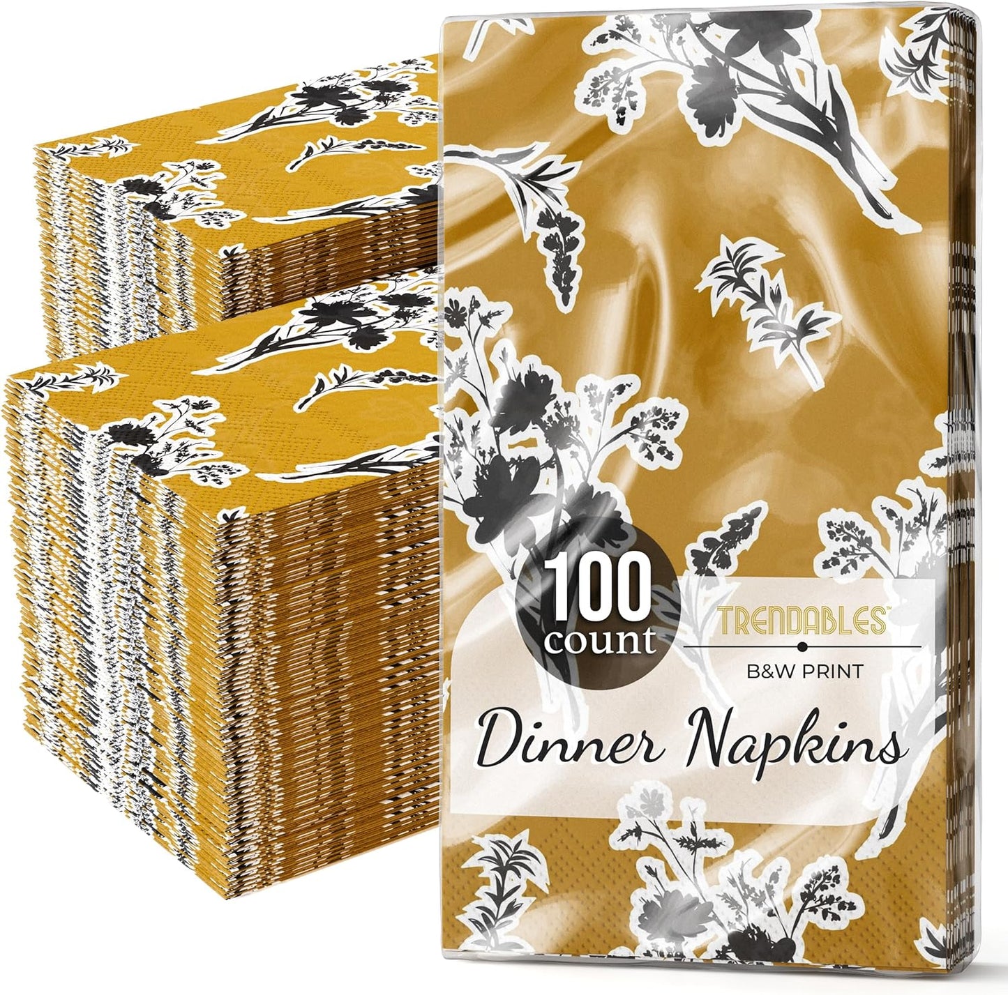 Trendables Floral Napkins for decoupage 100 Pcs 3 Ply floral paper napkins decorative Guest Towels Disposable Bathroom, Flower Design For Tea Party Decorations, Dinners & Weddings